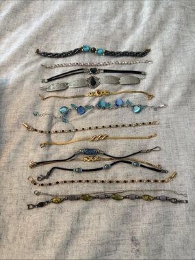 Mixed Women’s Bracelet Set in Blue, Gold, Black and Silver